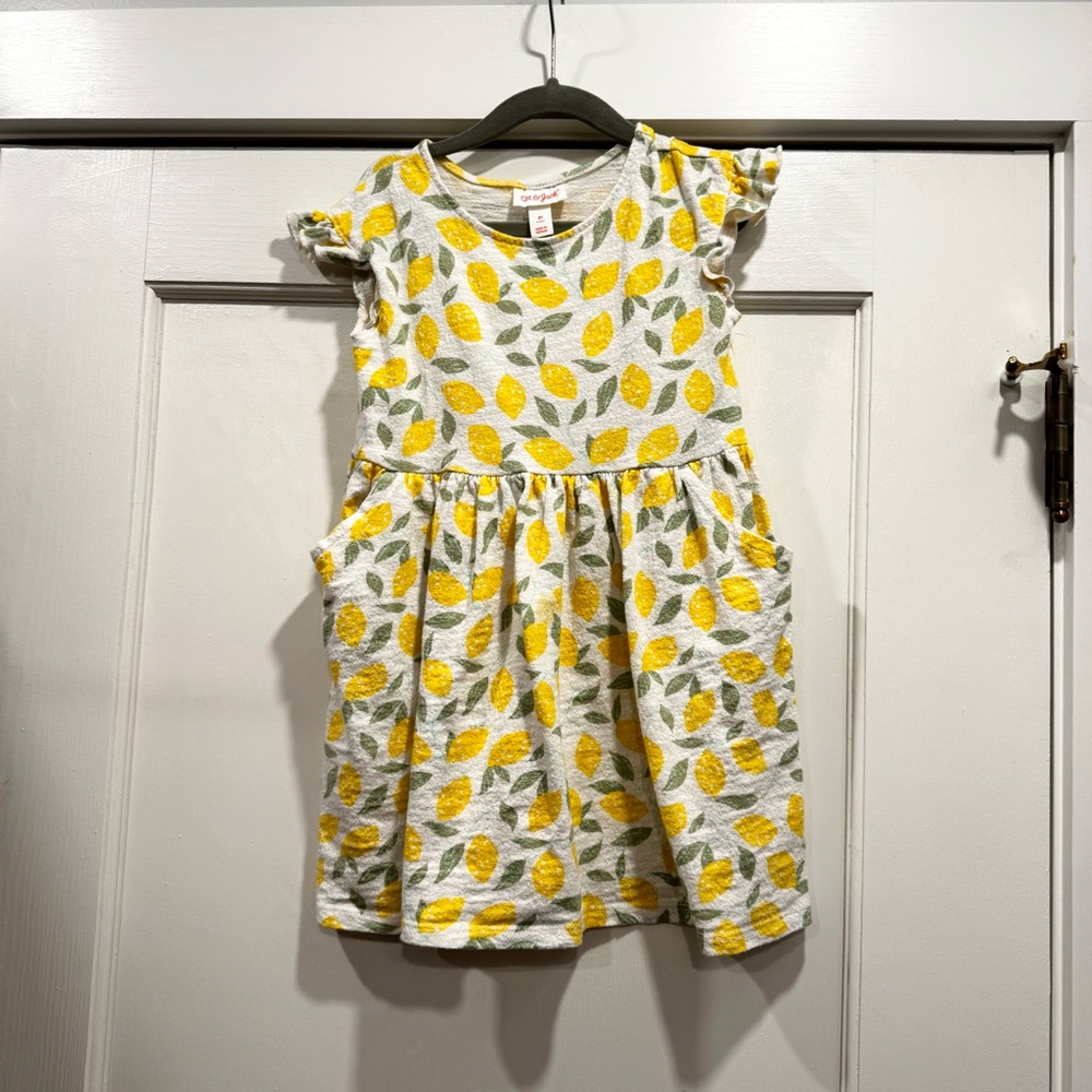 Hanna Andersson Toddler Girl Dress bundle lot 5T Flamingo Floral Lemon Cotton - Picture 12 of 16